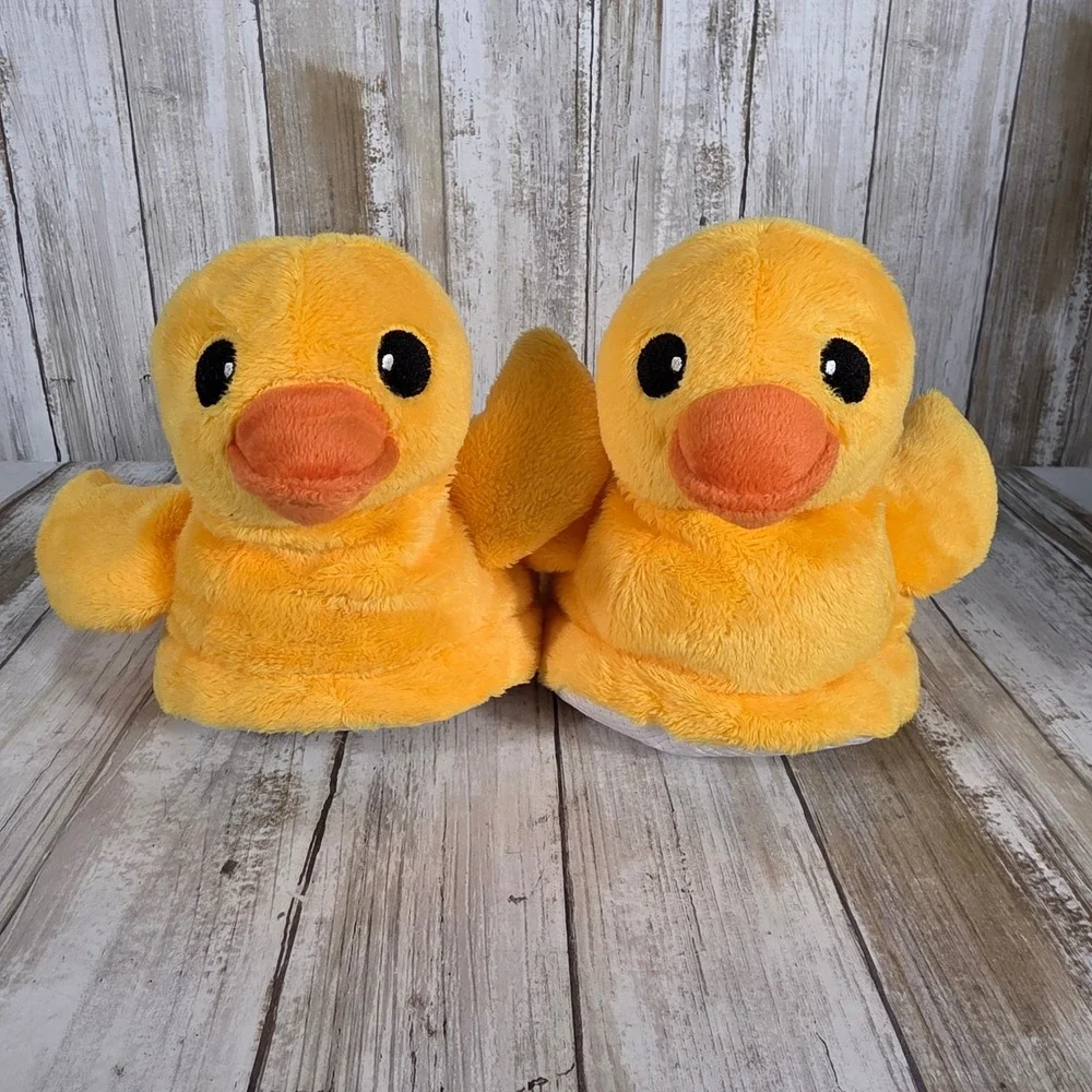 Live Aqua Resorts Kids Plush Duck Slippers Yellow Animal Novelty Shoes